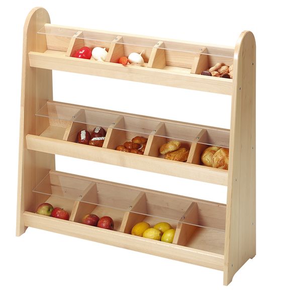 Küchenset, Holzregal, Obstregal, Mehrfachfächer, Transparentes Fachdeckel