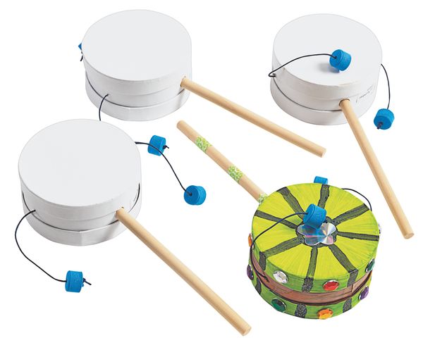 Bastelset Hand-Drehtrommel, 12 Stück Bastelset Hand-Drehtrommel, 12 Stück