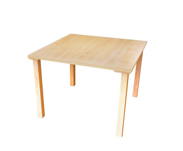 Zargenloser Quadrattisch 80x80 cm, Buche hell, Holzbeine Zargenloser Quadrattisch 80x80 cm, Buche hell, Holzbeine