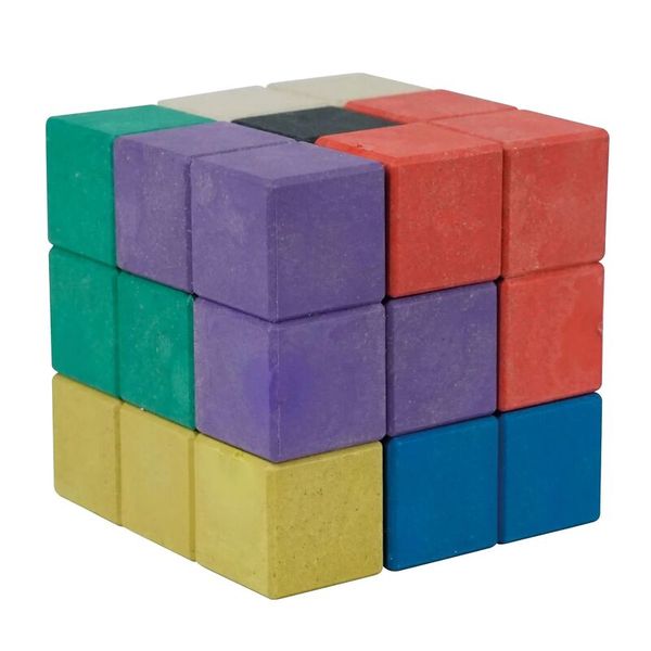 Soma-Holz-Würfel 60 x 60 mm, 7 Figuren bunt, inkl. Box