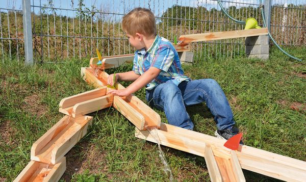 Wasserbahn / Kugelbahn, massives Kiefernholz, 12 Teile, ab 3 Jahre (SONDERANGEBOT)