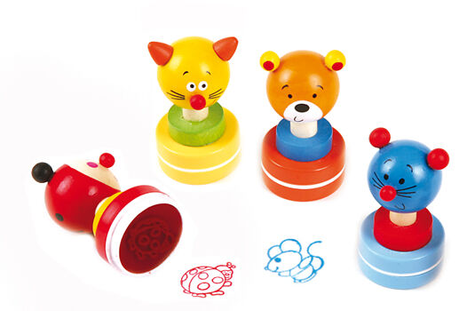 Holzspielzeug, Farbenfrohes Spielzeug, Tierfiguren, Ringe Stapelspiel, Kugelstapelturm
