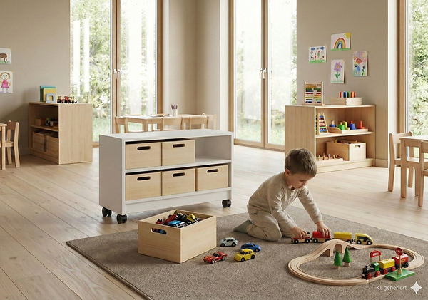 Materialschrank mit mittleren Kästen ohne Sichtfenster, Varianten wählbar