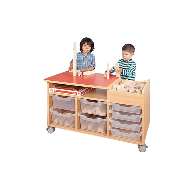 Holztisch, Kleinteileaufbewahrung, Spielzeugwerkbank, Kastenschubladen, Holzspielzeug