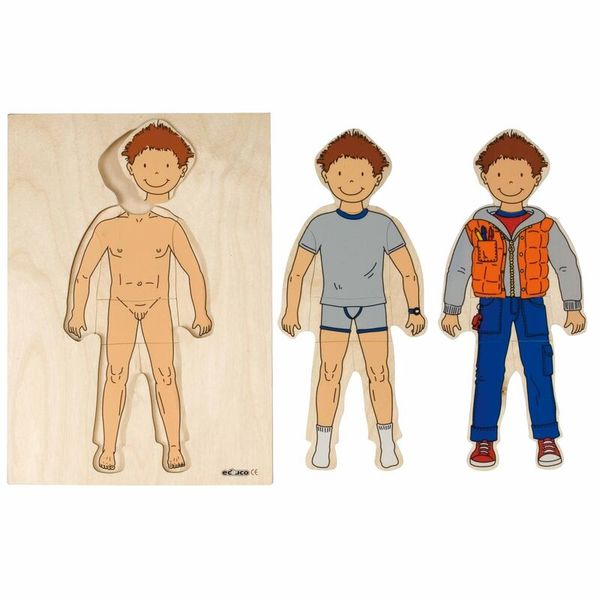 Holzfigur, Puppenfigur, Körper, Hose?, Jacke?