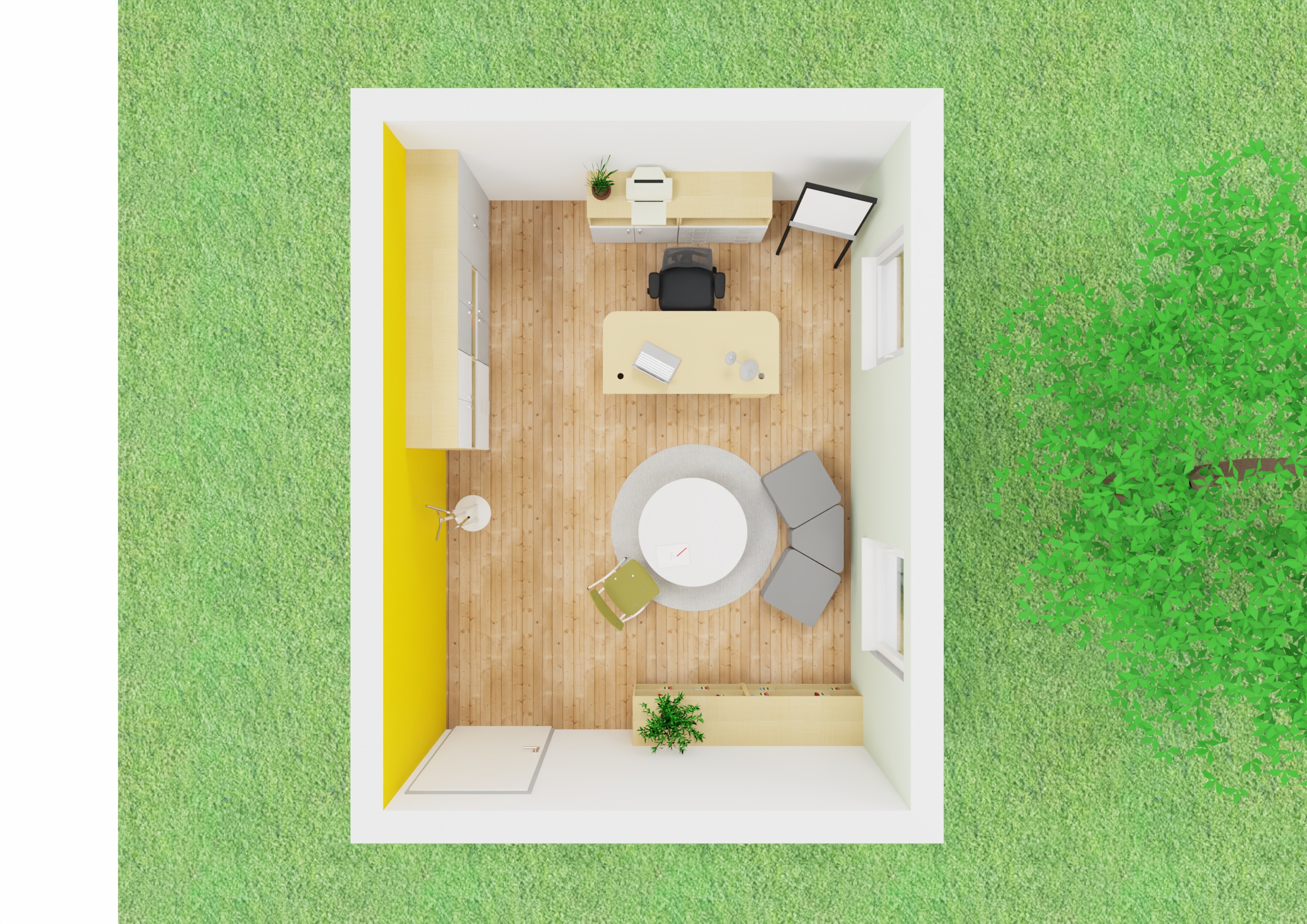 Darstellung eines Leitungraumes von oben