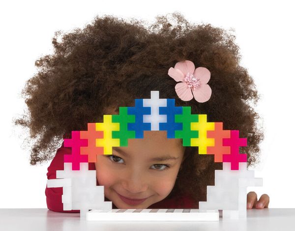 Kinder, Puzzles, Klemmbausteine, Farbige Steine, Haarband
