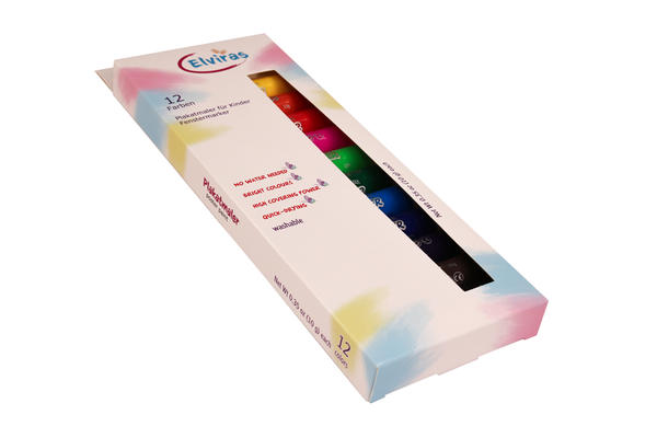 ELVIRAS Plakatmaler für Kinder (Fenstermarker), 12 Stück ELVIRAS Plakatmaler für Kinder (Fenstermarker), 12 Stück