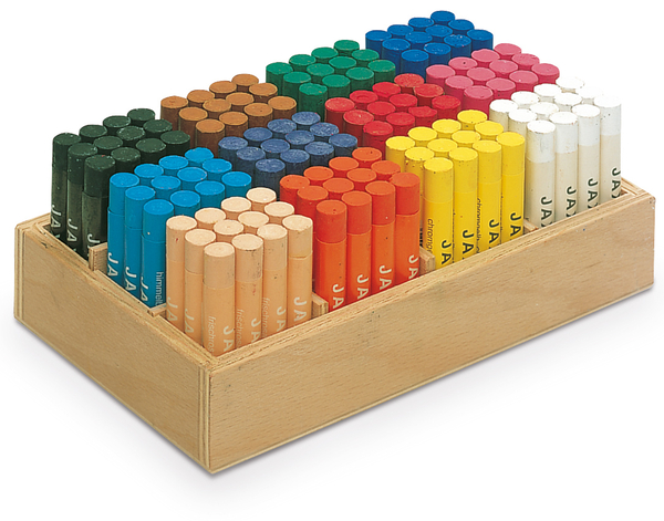 JAXON Kindergarten-Set 144 Ölpastellkreiden in der Holzkassette, Ø 11 cm  JAXON Kindergarten-Set 144 Ölpastellkreiden in der Holzkassette, Ø 11 cm