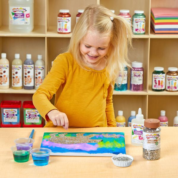 Kunstprojekt, Malprojekt, Nagellackfarben, Glitzer, Kinderatelier