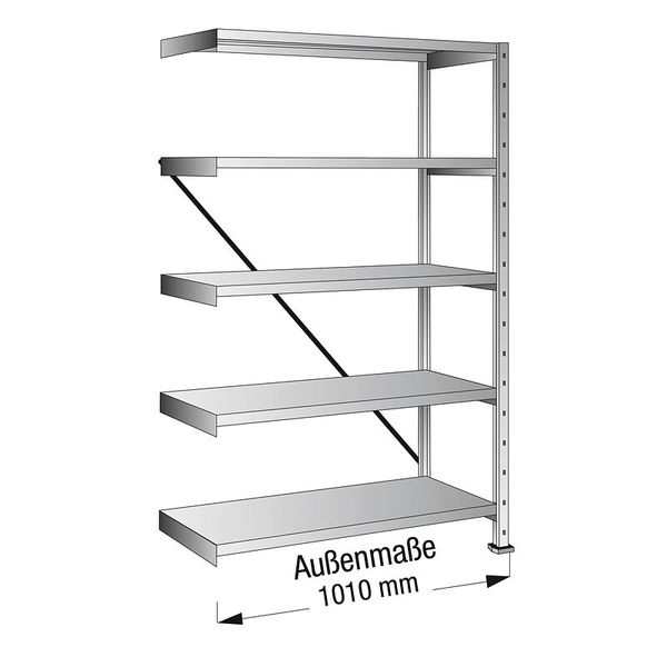 Scholz Anbauregal, Stahl,  192 x 100 x 50 cm