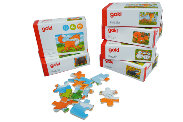 GOKI Minipuzzle Waldtiere, 36 Puzzle, 24 Teile, ab 4 Jahre GOKI Minipuzzle Waldtiere, 36 Puzzle, 24 Teile, ab 4 Jahre