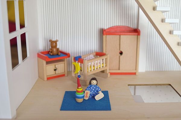 Kinderzimmer, Miniaturwelt, Spielzeug, Holzspielzeug, Puppenstube