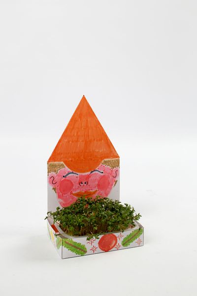 Kaktus, Topfpflanze, Kunsthandwerk, Säule aus Karton, Gnomenfigur