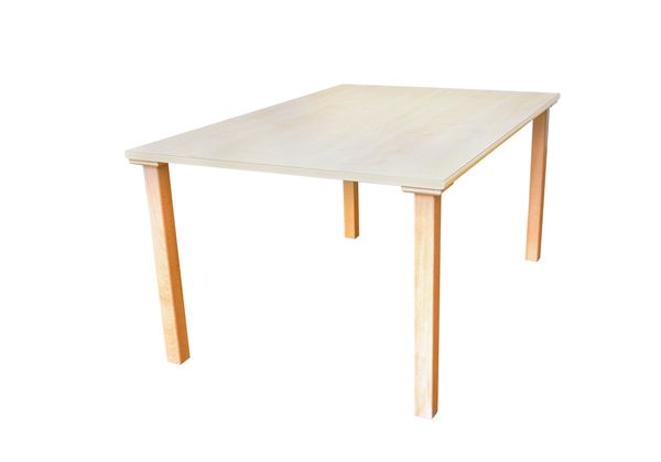 Zargenloser Rechtecktisch 120x80 cm, Birke Dekor, Holzbeine Zargenloser Rechtecktisch 120x80 cm, Birke Dekor, Holzbeine