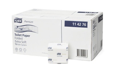 Toilettenpapier, Zusammengefaltet, Extra weich, Tork Premium, Verpackungskarton