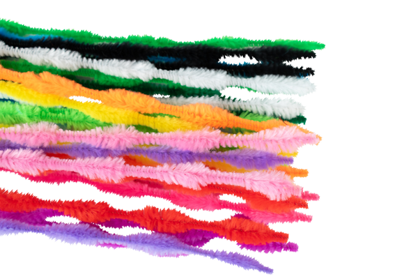 Pfeifenputzer Wellenform, bunt sortiert, 5-12 mm, 30 cm, 28 Stück