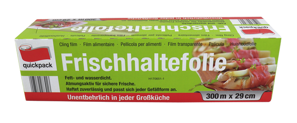 Frischhaltefolie, Cling Film, Lebensmittelfolie, Kühlfolie, 300 m x 29 cm