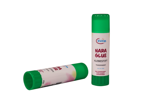 ELVIRAS Klebestifte Transparent 20 g, Vorteilspack 72 Stk. (60 Stk. + 12 Stk. gratis)