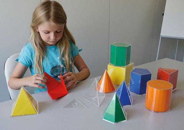 Geometrie-Körper Set mit Flächenabwicklung, 11er Set