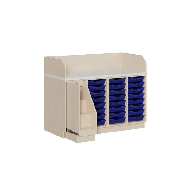 Wickelkommode Lutz, Treppe links, 24 flache Boxen Wickelkommode Lutz, Treppe links, 24 flache Boxen