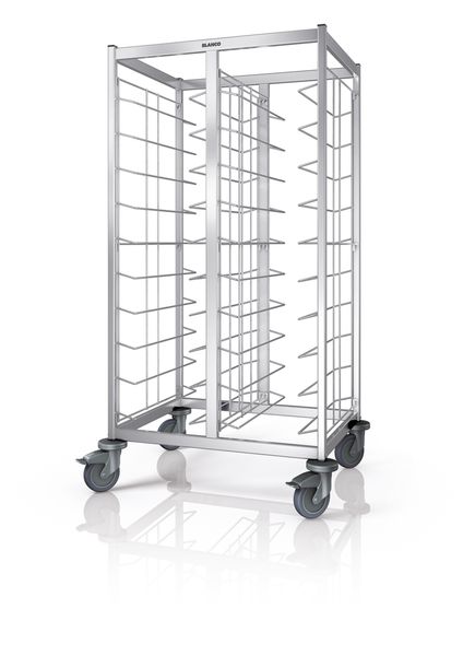 Tablett-Abräumwagen TAW 2x10 für GN Tabletts mit Seitenverkleidung