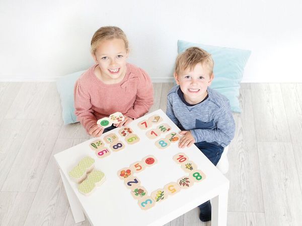 Dominext Obst & Gemüse, aus Holz, Zahlen 1-10, ab 4 Jahre Dominext Obst & Gemüse, aus Holz, Zahlen 1-10, ab 4 Jahre