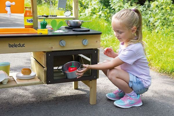 Holzspielküche, Kinderküche, Gartenküche, Spielzeugküche, Outdoor-Spielzeug