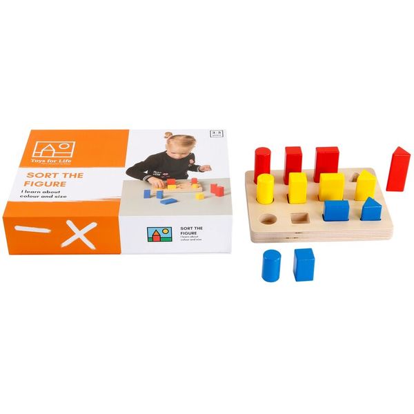Holzspielzeug, Sortierbox, Formenstapel, Farbige Holzteile, Puzzleset