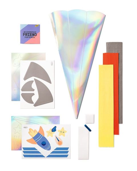 FOLIA Schultüten-Bastelset "Space Dino/Rakete/Hai, irisierend, 68 cm, 1 Set