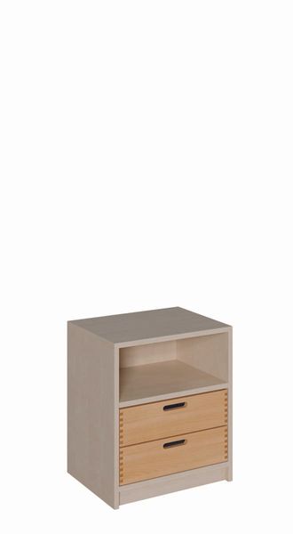Schrank mit 2 Massivholzschüben (B/H/T: 52 x 60 x 40 cm)