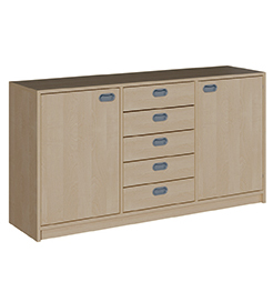 Küchenschrank, Sideboard, Eiche, Holz-Korpus, Schubladen