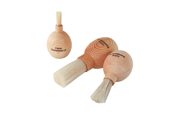 ELVIRAS Kugel-/Therapiepinsel für Kinder und Erwachsene Set mit Holzgriff, 3 Pinsel
