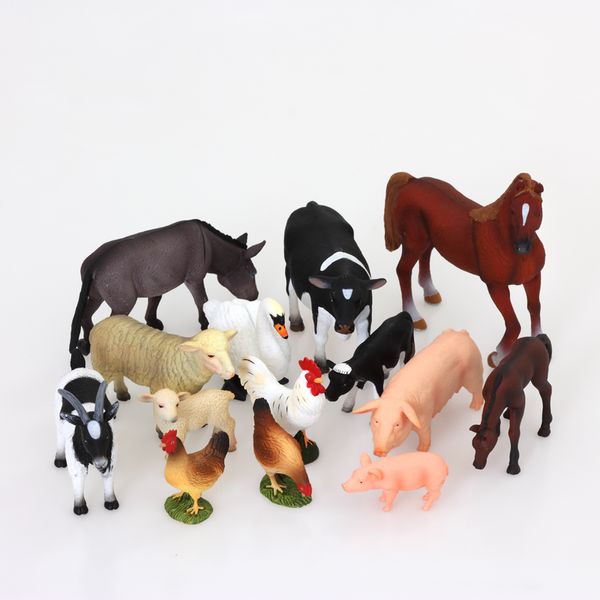 BETZOLD Bauernhof-Tiere, 14-teiliges Set, Größe 4 - 13 cm