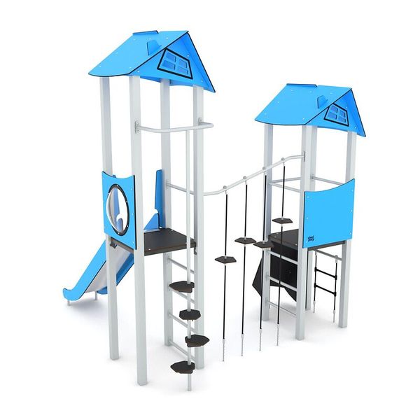 Turm-Spielkombination, 2 Türme mit Rutsche, Steel+