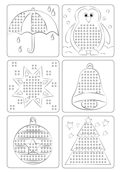 Regenschirm, Eule, Sternenstich, Glöckchen, Weihnachtsbaum