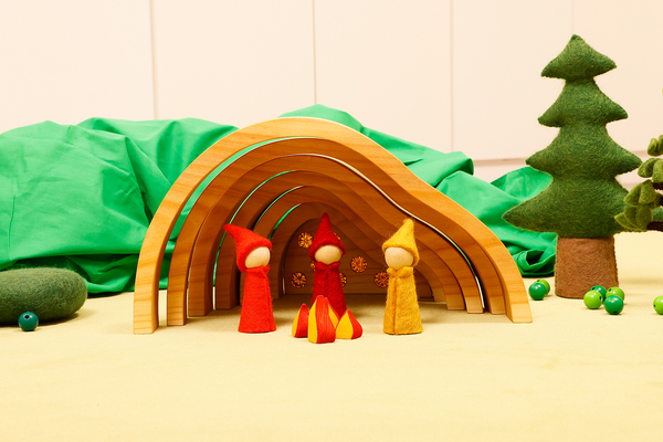 Holzspielzeug, Waldorffiguren, Naturszene, Holzfiguren, Waldszene