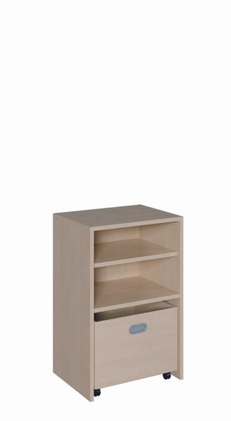 Schrank, hohe Sockelnische, 1 Rollkasten, 2 Fächer (B/H/T: 52 x 80 x 40 cm) Schrank, hohe Sockelnische, 1 Rollkasten, 2 Fächer (B/H/T: 52 x 80 x 40 cm)