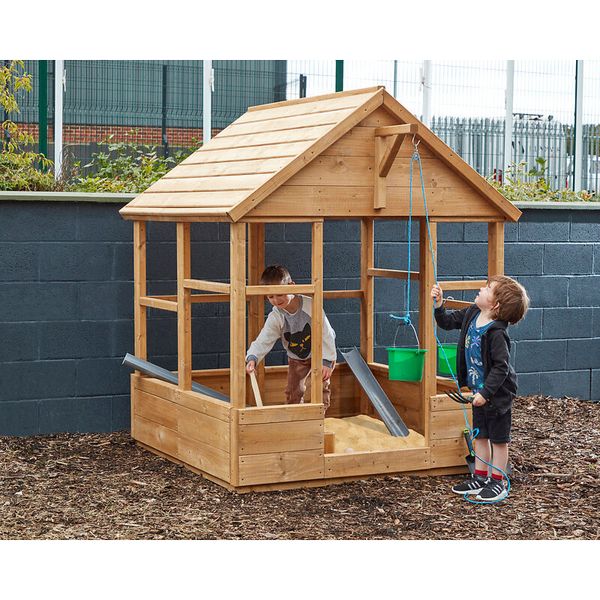 Sandspielhaus mit Seilzug, LxBxH: 163x163x196 cm