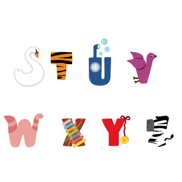 Wandtattoo Alphabet, Größe wählbar