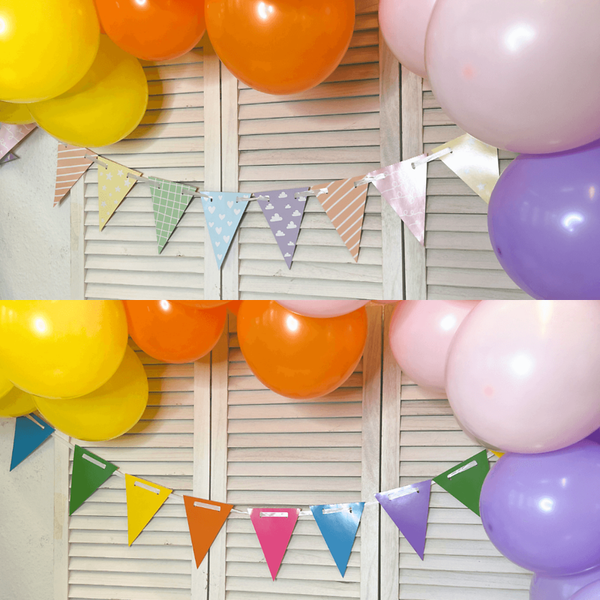 Eco-Wimpelgirlande Regenbogen DIY 2-in-1