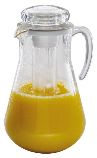 Glas Karaffe, Saftkaraffe, Orangensaft, Deckelverschluss, Ausgießer