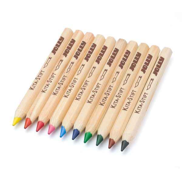 JOLLY Nature KITA-Stifte im Bio-Sportbeutel, 250 Stifte in 10 Farben, 2,1 kg