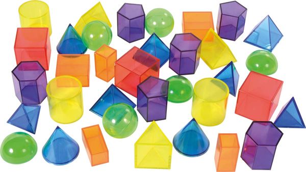 Geometrische Formen, Bausteine, Kunststoffspielzeug, Farbig, Pyramide