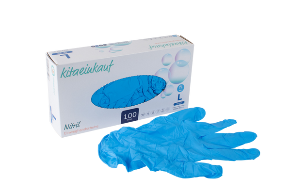Handschuhe Nitril, puderfrei, Gr. L, 100 Stk., blau
