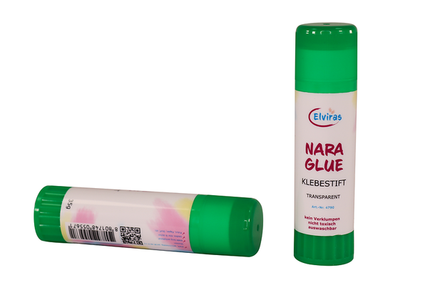 ELVIRAS Klebestifte Transparent 35 g, Vorteilspack 72 Stk. (60 Stk. + 12 Stk. gratis)
