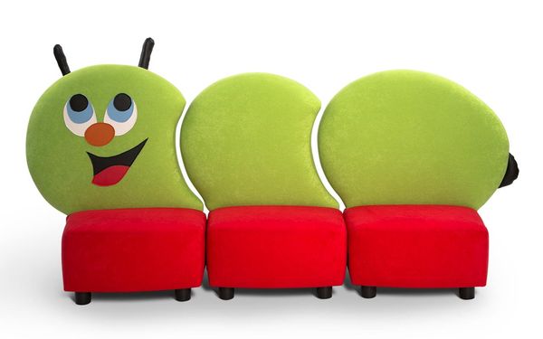 Kindersofa Raupe 3-teilig, Sitzhöhe 25 cm