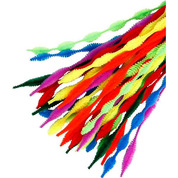 Pfeifenputzer Wellenform, bunt sortiert, 5-12mm, 30 cm, 28 Stück