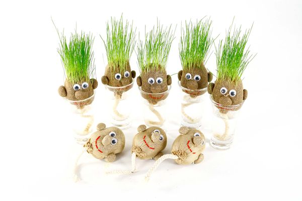 diy figure, gras elf, handmade, gnomkopf, schnur kunst
