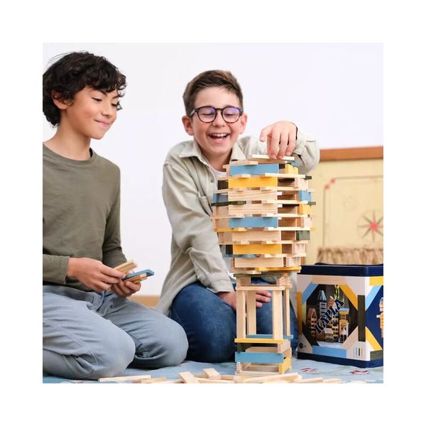 KAPLA 120er Bausteine Box -  Natur, Hellblau, Gelb, Grün KAPLA 120er Bausteine Box -  Natur, Hellblau, Gelb, Grün